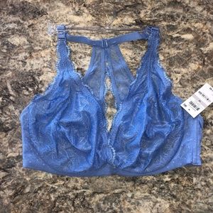 INC Plus Size Underwire Lace Bralette Yacht Blue